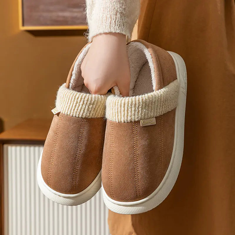 Women's Anti-Slip Cotton Slippers for Home Use