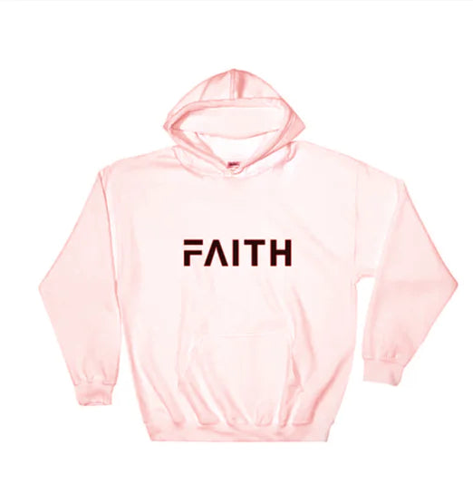 Autumn Winter Faith Letter Print Hooded Sweatshirt