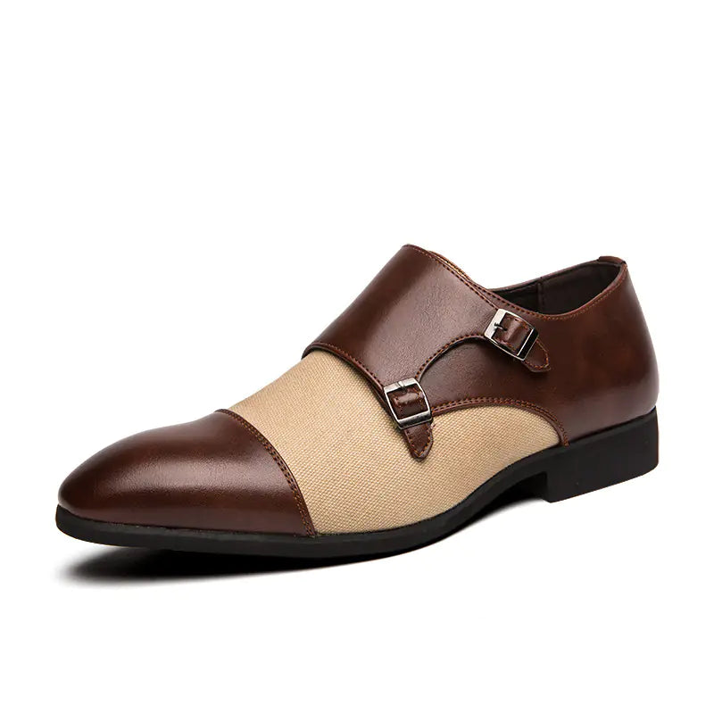 Brown Brogue Leather Dress Shoes for Business Wear