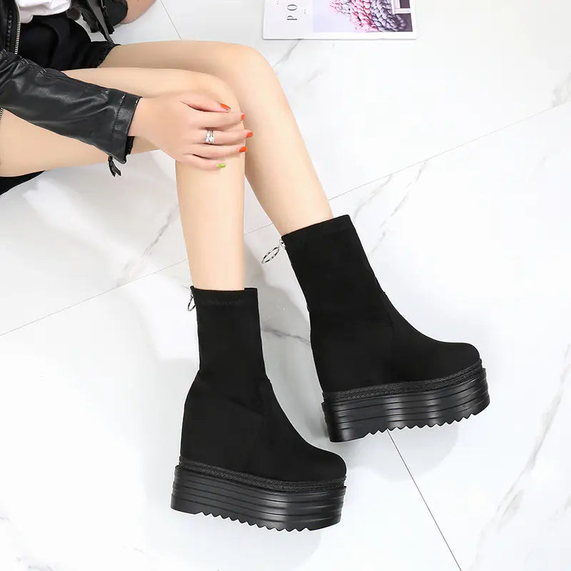 Korean Women's Platform Martin Boots - All-Matching Style