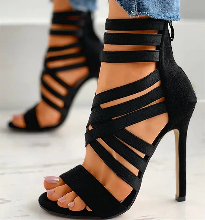 Fluorescent High-Heel Elastic Band Sexy Sandals