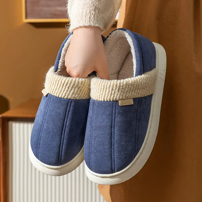 Women's Anti-Slip Cotton Slippers for Home Use