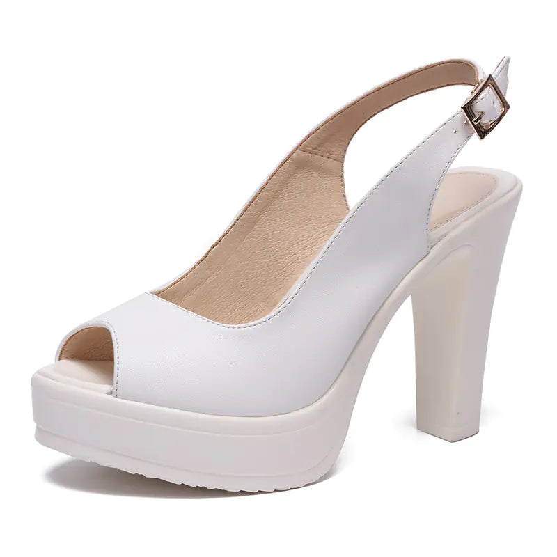 White Model Qipao High Heel Peep Toe Sandals 2020