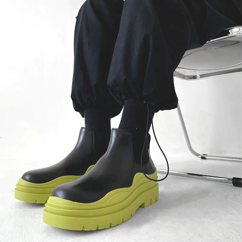 Thick Bottom Short Boots for Street Style Utility